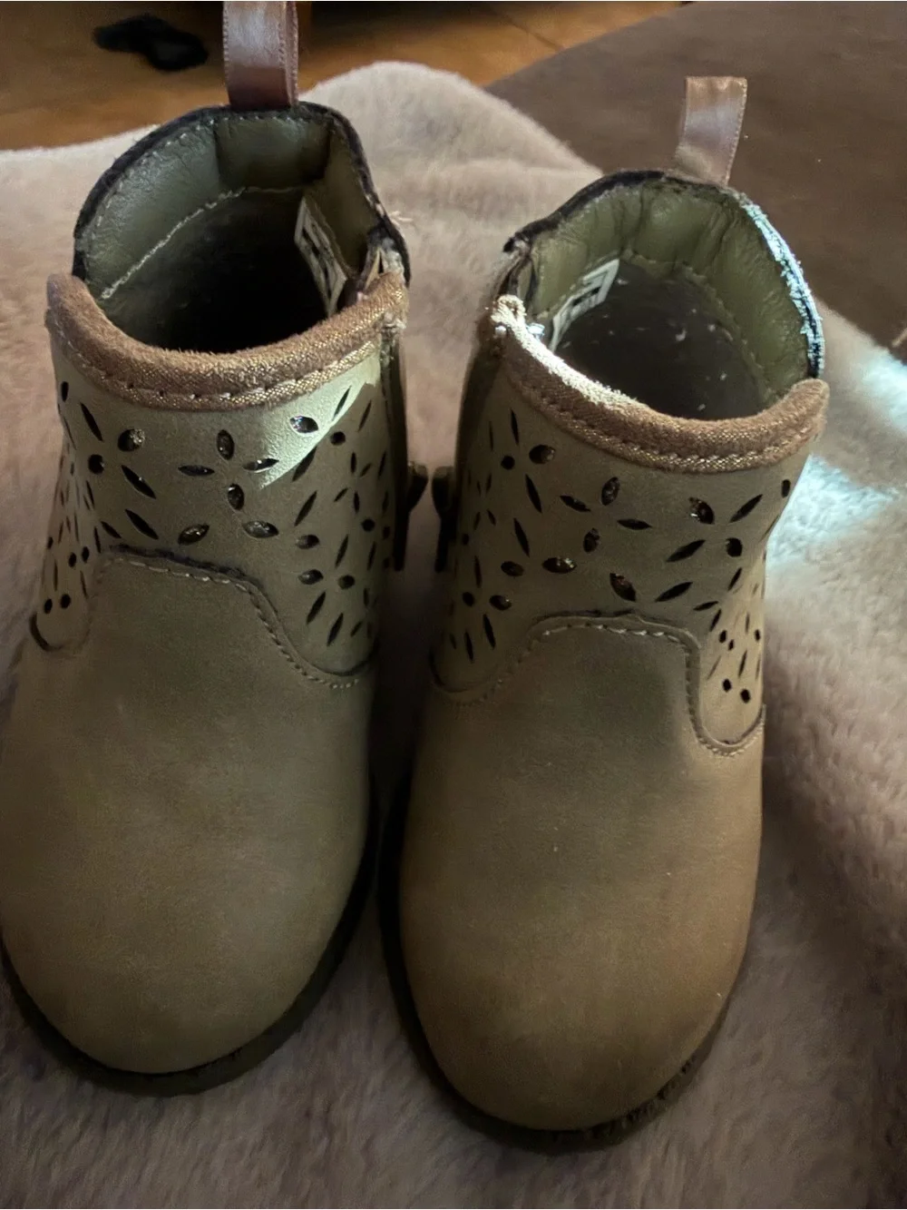 Oshkosh Cutout Ankle Boots in Brown - Kids Shoes